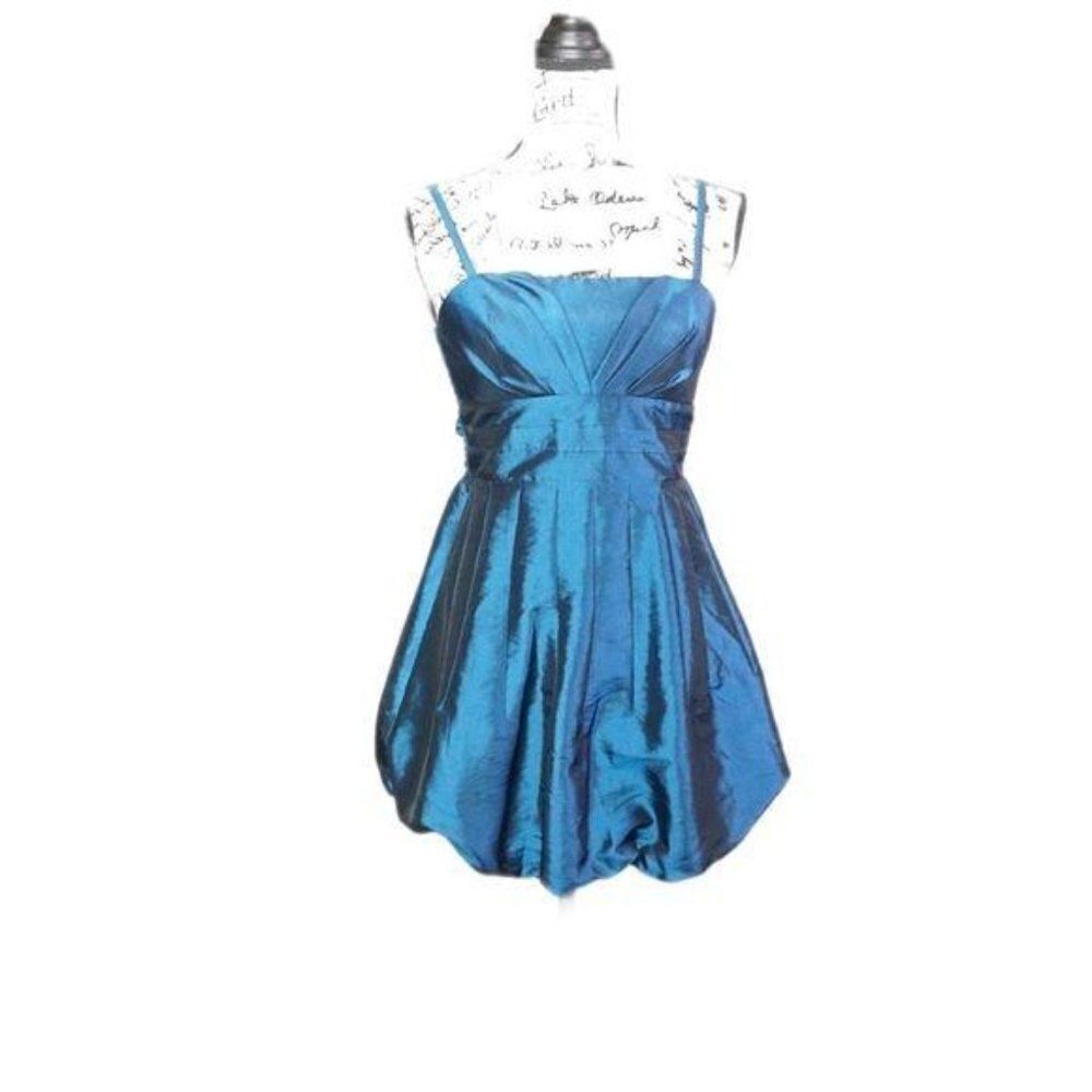 Twenty Brand Metallic Blue Formal Mini Dress